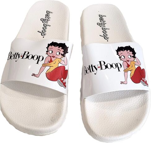 Betty Boop Women's Flip Flop Slide Sandal Thong (White Boop/Size 6) in Kuwait