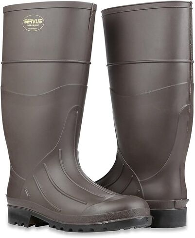 Servus 15" PVC Polyblend Soft Toe Men's Work Boots, Brown (size 9) in Saudi Arabia