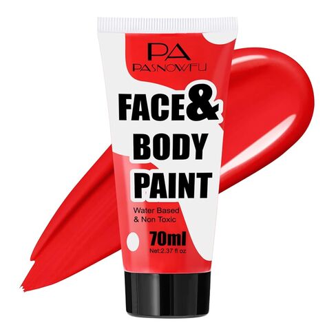 Red Washable Face Paint 70ml , Water-Based Cream Body Paint for Devil, Spider-Man Joker Looks, Non-Toxic Full Coverage Face Body Paint for Halloween SFX Cosplay Makeup ,Costume Events,Party in Saudi Arabia