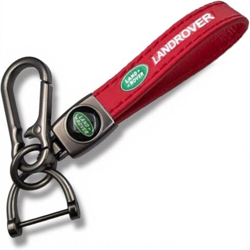 سلاسل مفاتيح جلدية للسيارة، ملحقات حلقة سلسلة مفاتيح السيارة، لسيارة لاند روفر ديفندر رينج روفر جيبلي، سلسلة ليفانتي باللون الأحمر in Kuwait
