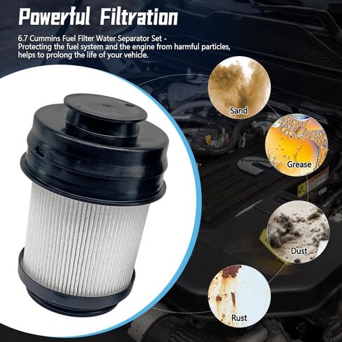 فلتر الوقود مناسب لمحركات دودج رام 2500 3500 4500 5500 2025 6.7L محركات توربو الديزل، مجموعة فاصل المياه استبدال 68677800AA in Kuwait