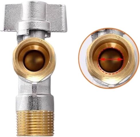 Hot and Cold Water Large Flow Water Stop Valve Brass G1/2" Inlet Ball Valves with Handle Angle Valve Water Pressure Regulator in Saudi Arabia