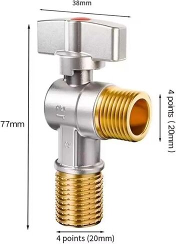 Hot and Cold Water Large Flow Water Stop Valve Brass G1/2" Inlet Ball Valves with Handle Angle Valve Water Pressure Regulator in Saudi Arabia