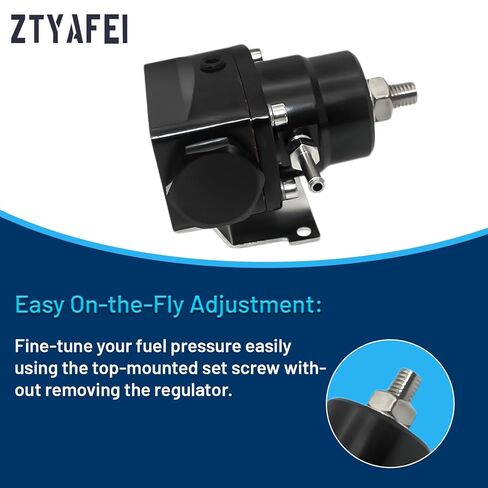 مجموعة منظم ضغط الوقود EFI القابلة للتعديل عالميًا (20-120 رطل لكل بوصة مربعة) - مجهزة بمقياس الضغط وخرطوم خط الوقود وتركيب المحول بطول 10 أقدام 6AN CPE، من مادة الألومنيوم المؤكسدة باللون الأسود in Kuwait
