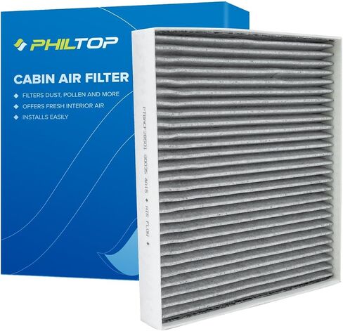 فلتر هواء كابينة PHILTOP، بديل لـ CF8603A، CL، TL، Accord، فلتر كابينة ممتاز مع فلتر كربون منشط، عبوة من قطعتين in Kuwait