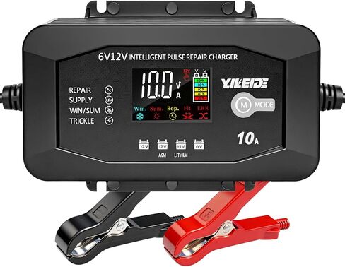 10A Battery Charger for 6V/12V Lead-Acid & 12V Lithium Batteries- Battery Maintainer Trickle Charger, and Battery Desulfator in Kuwait