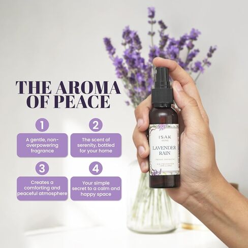 ISAK Lavender Rain Air Freshener Room Spray for Home Spray for Good Smell of Fresh Lavender Farms & Morning Rains, Enhance Mood, Scented Air Freshener used on Curtains, Cushions, Fabric Wall - 50 ml in Saudi Arabia