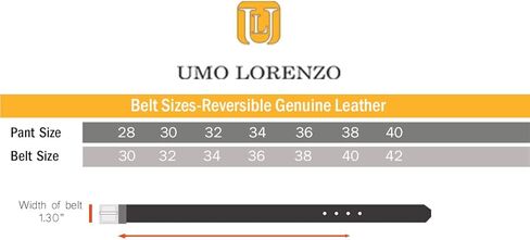 حزام فستان من الجلد الطبيعي ذو وجهين للرجال من Umo Lorenzo مع إبزيم دوار - أحزمة ذات وجهين للرجال، عبوة واحدة وعبوتين in Kuwait