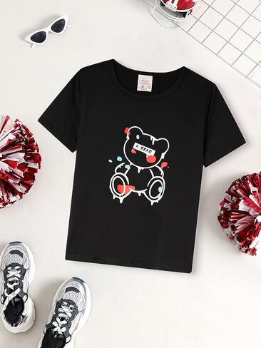 Boys Short Sleeve Summer Crew Neck T-Shirt Soft Graphic Tee Tops for Kids in Saudi Arabia