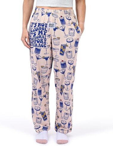 BRIEF INSANITY Pajama Pants | Funny Alcohol Print – Comfy, Ultra Soft Novelty Loungewear (Emotional Support Beverage) in Saudi Arabia