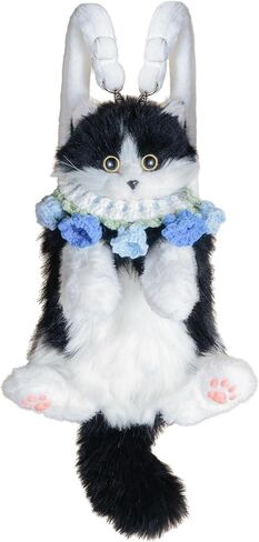 محفظة على شكل قطة من تشونغكر مع حزام قابل للتعديل، حقيبة ظهر قطيفة واقعية على شكل قطة للأطفال والفتيات in Kuwait