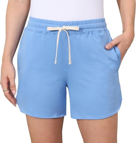 شورت نسائي كاجوال شورت صيفي بخصر مطاطي مع جيوب ورباط in Kuwait