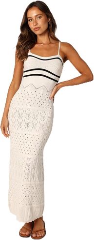 Petal & Pup Women's Landon Midi Dress Black White in Kuwait