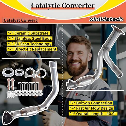 Catalytic Converter Compatible with Chevy Avalanche Silverado Suburban Tahoe 2007 2008 Sierra 1500 Yukon Yukon XL 1500 4.3L 4.8L 5.3L 6.0L Replaces 50469 (EPA Compliant) in Kuwait