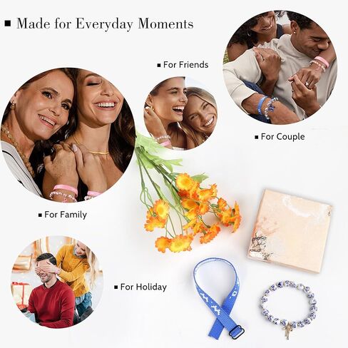 Fulbelle WWJD Bracelet Set for Women Christian Faith Ceramic Beaded Stretch with Adjustable Band Daily Gift in Saudi Arabia