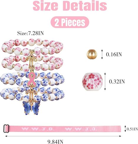 Fulbelle WWJD Bracelet Set for Women Christian Faith Ceramic Beaded Stretch with Adjustable Band Daily Gift in Saudi Arabia