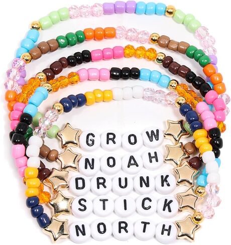 AICase for Noah Merch Gifts Inspired Bracelets 5 Pcs Stackable Stretch Beaded Friendship Bracelets Concert Outfit Vinyl Poster Sticker Merchandise Gifts for Fans Women Birthday Christmas in Saudi Arabia