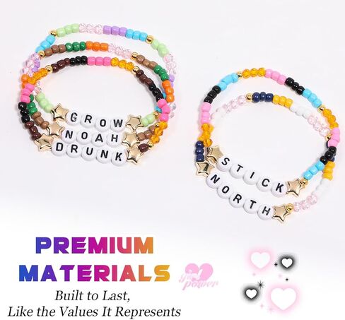 AICase for Noah Merch Gifts Inspired Bracelets 5 Pcs Stackable Stretch Beaded Friendship Bracelets Concert Outfit Vinyl Poster Sticker Merchandise Gifts for Fans Women Birthday Christmas in Saudi Arabia