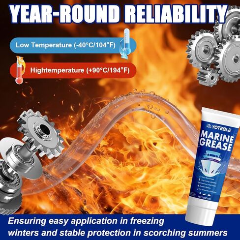 Marine Grease Tube, Marine Wheel Bearing Grease, Waterproof Marine-Grade Protection Durability, Extreme Pressure Protection, Multi-Purpose for Steering Cables, Throttle and Shift Cables, 50g in Kuwait