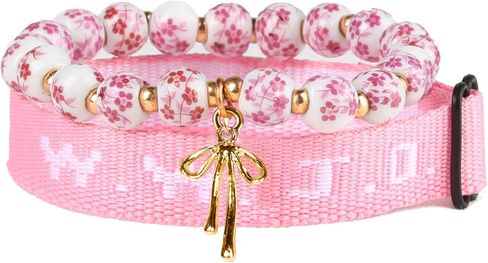 Fulbelle WWJD Bracelet Set for Women Christian Faith Ceramic Beaded Stretch with Adjustable Band Daily Gift in Saudi Arabia