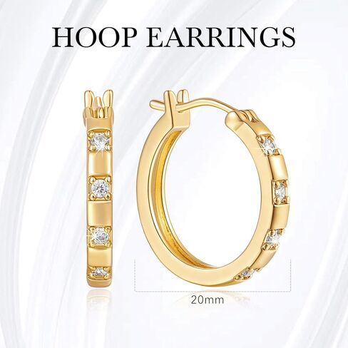 Gold Hoop Earrings for Women 14K Gold Earrings for Women Gold Hoop Earrings Classic Lightweight Hoop Earrings Comfortable Clasp for Daily Wear Hoops Earring for Women 20mm in Saudi Arabia