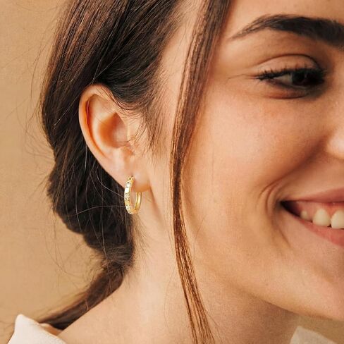 Gold Hoop Earrings for Women 14K Gold Earrings for Women Gold Hoop Earrings Classic Lightweight Hoop Earrings Comfortable Clasp for Daily Wear Hoops Earring for Women 20mm in Saudi Arabia