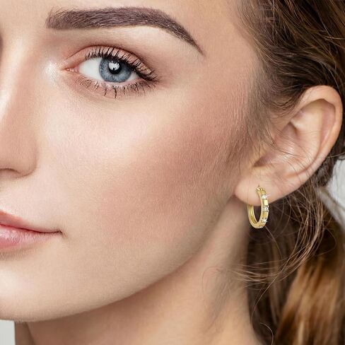 Gold Hoop Earrings for Women 14K Gold Earrings for Women Gold Hoop Earrings Classic Lightweight Hoop Earrings Comfortable Clasp for Daily Wear Hoops Earring for Women 20mm in Saudi Arabia