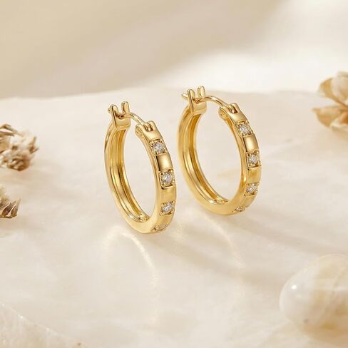 Gold Hoop Earrings for Women 14K Gold Earrings for Women Gold Hoop Earrings Classic Lightweight Hoop Earrings Comfortable Clasp for Daily Wear Hoops Earring for Women 20mm in Saudi Arabia