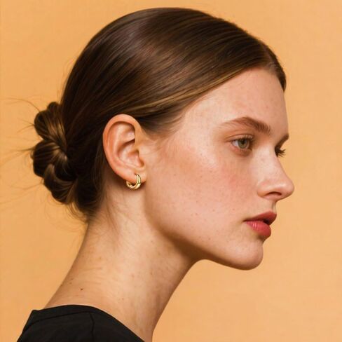 14K Gold Hoop Earrings for Women Lightweight Hypoallergenic Gold Hoops Classic Minimalist Everyday Jewelry 13mm 18mm 22mm in Saudi Arabia