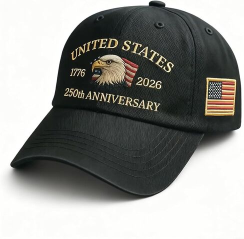 USA 250th Anniversary Hat – 1776-2026 Patriotic Baseball Cap with Eagle Embroidery, Adjustable for Men and Women in Saudi Arabia