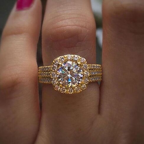 خاتم زفاف فاخر Blingbling زركونيا مجوهرات للنساء مأدبة عطلة اقتراح هدية in Saudi Arabia