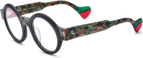 HEPIDEM Multicolor Acetate Glasses Frame Women Oversize Vintage Round Eyeglasses Optical Spectacles 9271 in Saudi Arabia