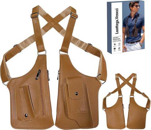 Double Shoulder Armpit Bag,Underarm Shoulder Bag for Men, Anti-Theft Underarm Wallet Pocket Holster Phone Leisure Double Shoulder Pouch,Multi-Purpose Armpit Tactical Bag,Travel Outdoors in Kuwait