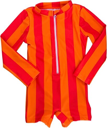 Kids Neon Long Sleeve Rash Guard Suit – One Piece UPF 50+ Sun Protection Swimwear for Boys Girls Baby Toddler in Saudi Arabia