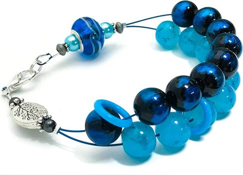 سوار عد العداد - مجوهرات الحياكة - أزرق مائي in Kuwait