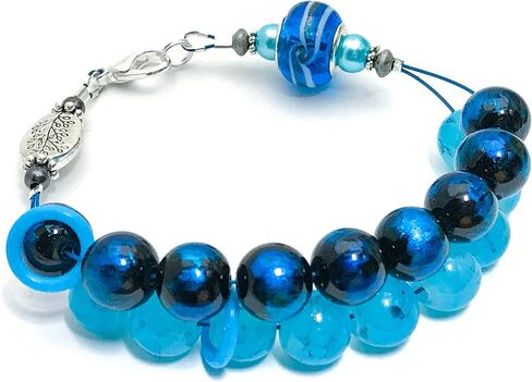 سوار عد العداد - مجوهرات الحياكة - أزرق مائي in Kuwait