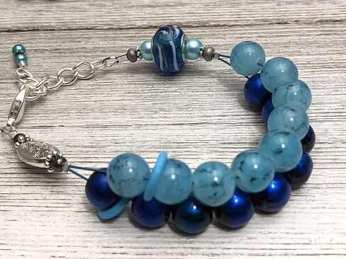 سوار عد العداد - مجوهرات الحياكة - أزرق مائي in Kuwait