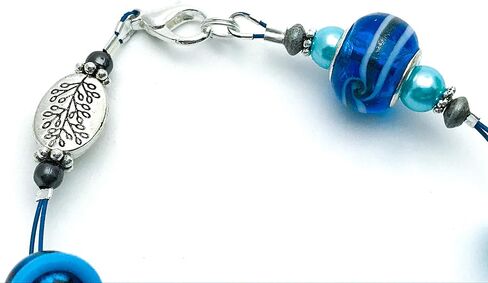 سوار عد العداد - مجوهرات الحياكة - أزرق مائي in Kuwait