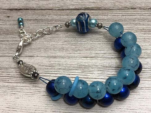 سوار عد العداد - مجوهرات الحياكة - أزرق مائي in Kuwait