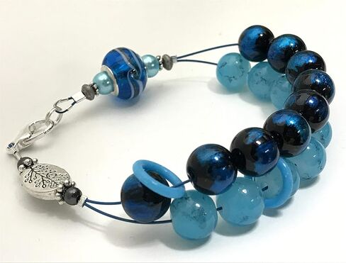 سوار عد العداد - مجوهرات الحياكة - أزرق مائي in Kuwait