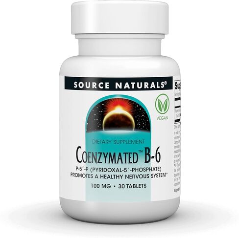 Source Naturals Coenzymated B-6, P-5´-P (PYRIDOXAL-5´-PHOSPHATE) Promotes a Healthy Nervous System* 100 mg - 30 Tablets in Saudi Arabia