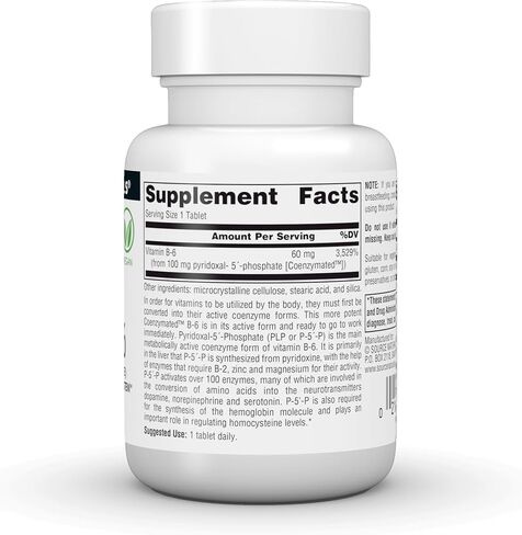 Source Naturals Coenzymated B-6, P-5´-P (PYRIDOXAL-5´-PHOSPHATE) Promotes a Healthy Nervous System* 100 mg - 30 Tablets in Saudi Arabia