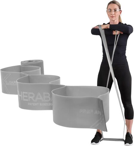 حزام مقاومة THERABAND CLX مع حلقات، حزام لياقة بدنية للتمرين المنزلي وتمارين الجسم بالكامل، معدات رياضية محمولة للتدريب المنزلي، هدية للرياضيين، شريط فردي بطول 5 أقدام، ذهبي، ماكس، النخبة in Saudi Arabia