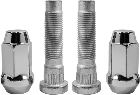 4PCS 1/2-20 Chrome Wheel Lug Stud Nut Set 14.3mm Knurl Bolt Compatible with 2007-2014 Ford Edge & 2007-2015 Lincoln MKX 611-094 6L2Z1012BA in Saudi Arabia