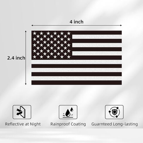 3pcs Reflective US Flag Stickers, 4x2.4 inch American Flag Decal Car Laptop Bumper Sticker Vinyl, Car Stickers,Black White USA Flag in Saudi Arabia