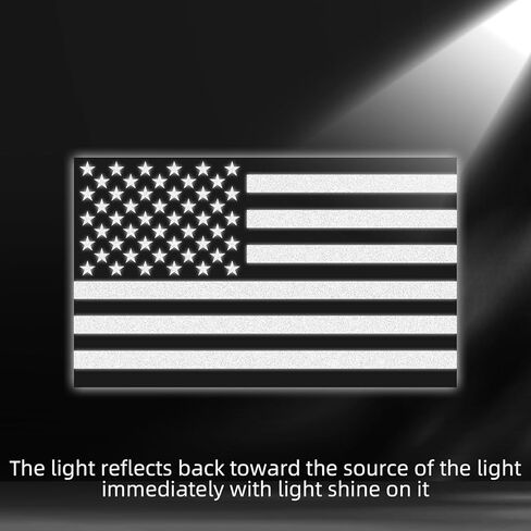 3pcs Reflective US Flag Stickers, 4x2.4 inch American Flag Decal Car Laptop Bumper Sticker Vinyl, Car Stickers,Black White USA Flag in Saudi Arabia
