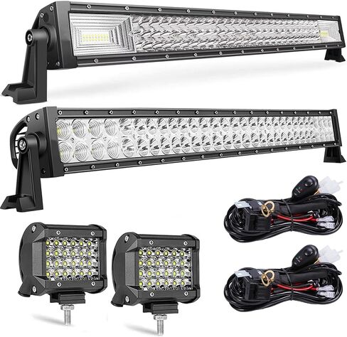 20in Triple Row led Light bar, 288W Waterproof Spot Flood Combo automotive work light bars+4pcs 72w led pods with Wiring Harness,for Off Road,Truck,Car,ATV,SUV,4X4,Boat,Tractor,Trailers in Saudi Arabia