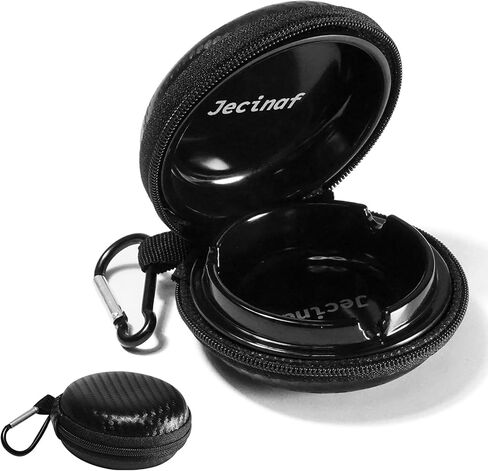 Jecinaf Compact Portable Ashtray with Lid, Waterproof Ashtray with Keychain for Travel, Smokeless and Odorless Cigarette Ash tray for Outdoor Use in Saudi Arabia