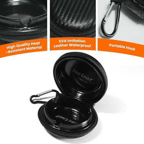 Jecinaf Compact Portable Ashtray with Lid, Waterproof Ashtray with Keychain for Travel, Smokeless and Odorless Cigarette Ash tray for Outdoor Use in Saudi Arabia