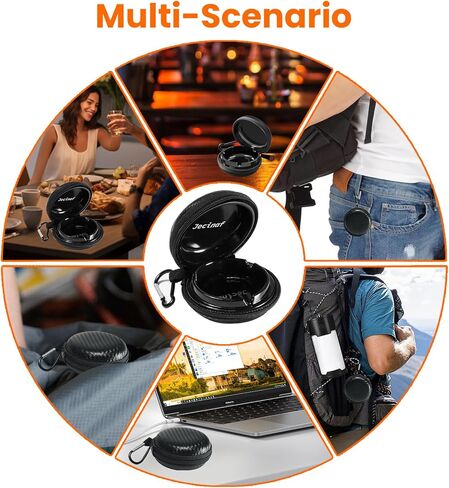 Jecinaf Compact Portable Ashtray with Lid, Waterproof Ashtray with Keychain for Travel, Smokeless and Odorless Cigarette Ash tray for Outdoor Use in Saudi Arabia